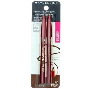 NEW! Three Packs of Maybelline Expert Wear Twin Eye & Brow Pencils Medium Brown